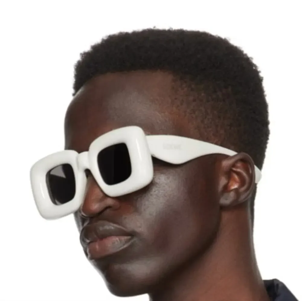 New Loewe Inflated White Square Sunglasses
